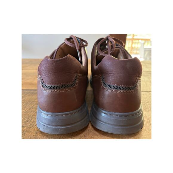 Mens Clarks Un Brawley Lace Oxford Shoes Brown Mahogany Leather 12M - Picture 4 of 13